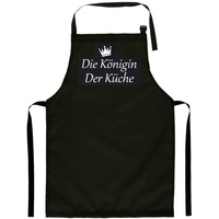 Ferocity Delux Kinderschürze Kind Malschürze Kunstkittel Kochschürze Apron Werkschürze mit einem Motiv schwarz Königin der küche [074]