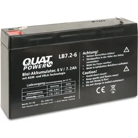 QuatPower Blei-Akkumulator LB7.2-6, 6 V-/7,2 Ah