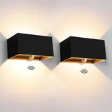 Kingwei Außenleuchte Aluminium IP65 2 Stück 20 W Schwarz