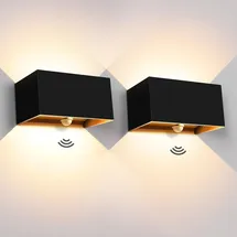 Kingwei Außenleuchte Aluminium IP65 2 Stück 20 W Schwarz