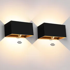 Kingwei Außenleuchte Aluminium IP65 2 Stück 20 W Schwarz