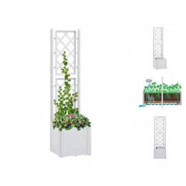 vidaXL Garten-Hochbeet mit Spalier und Selbstbewässerungssystem Weiß