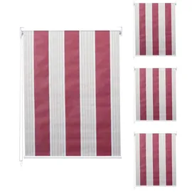 MCW Seitenzugrollo MCW-D52 120 x 230 cm rot/weiß/beige