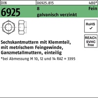 Industrial Quality Supplies DIN 6925/ISO 10513 Selbstsichernde Sechskantmutter M