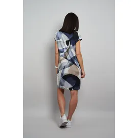 Seidel Moden Kleid Druckkleid grafisches Muster Blau 52