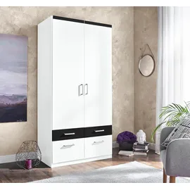 Priess Drehtürenschrank PRIESS 94 x 193 x 56 cm Schwarz/Weiß