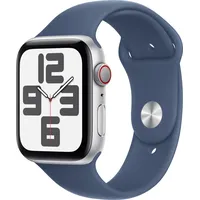 Apple Watch SE 2024 GPS + Cellular 44 mm Aluminiumgehäuse Silber, Sportarmband Denim M/L