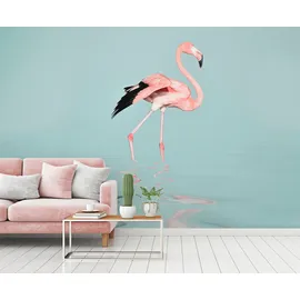 Living Walls Fototapete ARTist Flamingo Water, (Set, 4 St), Flamingo, Vlies, glatt rosa