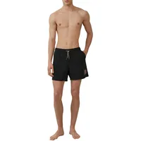 S.Oliver - Badeshorts mit Artwork und Eingrifftaschen, Herren, schwarz,