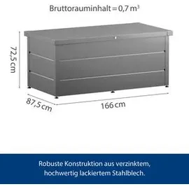 hörmann stauraumsysteme Gartenbox Juno 160 x 80 x 72,5 cm Graualuminium