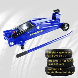 Goodyear Rangierwagenheber 3 Tonnen Stahl Blau/Schwarz