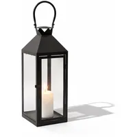 Mojawo Laterne Glas, Metall 54x18x18 cm Lieferumfang: 1 Stück Schwarz