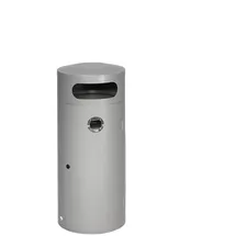 Proregal Kombiascher mit Einflügeltür Ascher innen 90 Liter, HxBxT 124,5 x 42 x 42 cm Verzinkter Stahl Silber