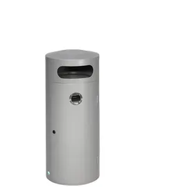 Proregal Kombiascher mit Einflügeltür Ascher innen 90 Liter, HxBxT 124,5 x 42 x 42 cm Verzinkter Stahl Silber