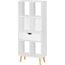 EUGAD Bücherregal 50 x 24 x 121 cm Weiß