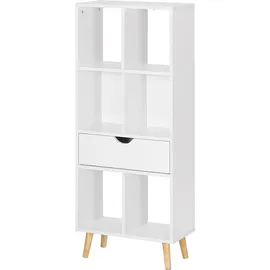 EUGAD Bücherregal 50 x 24 x 121 cm Weiß