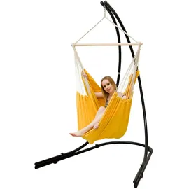 AMANKA XXL Hängesessel mit Gestell Hängestuhl für 2 Doppel Hängesitz Hängeliege Gelb