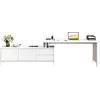Schreibtisch HOME AFFAIRE Luven, aus Massivholz, weiß, B:170cm H:76cm T:60cm, Tische, in 2 Breiten, variable Nutzung als Schreibtisch oder Eckschreibtisch