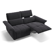 Sofanella 2-Sitzer Stoff Adria, Relaxsofa, Designsofa, Designer Couch, Italienisches Sofa, 2er Sofa schwarz