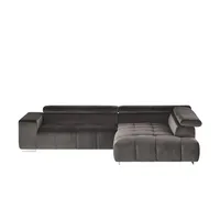 U N O Sports uno Ecksofa aus Samt Origo ¦ braun ¦ Maße (cm): B: 308 H: 70 T: 225