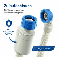 Vioks Zulaufschlauch 3 m 3/4" Aquastop Schlauch für Spül-