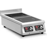 Royal Catering Induktionsplatte 2 x 28 cm 10 Stufen 24-h-Timer Induktionskochfeld