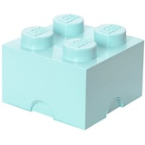 Lego Aufbewahrungsstein, 4 Noppen, Stapelbare Aufbewahrungsbox, 5,7 l, mintgrün