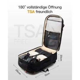 Inateck Reiserucksack 38,5 l Schwarz