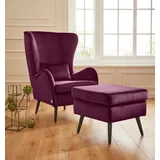 Home Affaire Ohrensessel Sallito Polyester 76 x 109 x 85 cm Lila mit Hocker