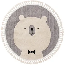 Lytte Kinderteppich Momo Grau, ø 120 cm, - Teppich Kinderzimmer