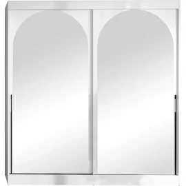 Mirjan24 Schiebetürenschrank Modin 200 x 216 x 65 cm Weiß/Schwarz
