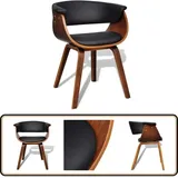 Esszimmerstuhl Bugholz und Kunstleder - Esszimmerstuhl - Küchenstuhl - Stuhll Leder - Buchtholz Stuhl - Schwarzer Stuhl