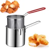Fritteuse Aus Edelstahl – Mit Frittierkorb Und Griff – Langlebige, Lebensmittelechte Mini-fritteuse Für Den Außenbereich