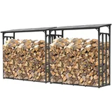 Quick Star Kaminholzregal Metall 185 x 70 x 185 cm 4,6 m3 2 Stück Anthrazit