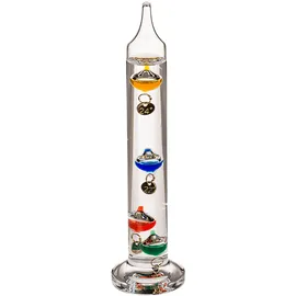 Out of the Blue Galileo Glas-Thermometer 18cm - Dekoratives Standthermometer für Temperaturanzeige - Hochwertiges Design aus Glas & Metall