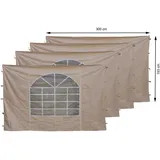 Quick Star 4 Seitenteile mit PVC Fenster 300x193cm für Pavillon Sahara 3x3m Seitenwand Sand