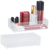 Relaxdays 2 x Schubladen Organizer, transparent