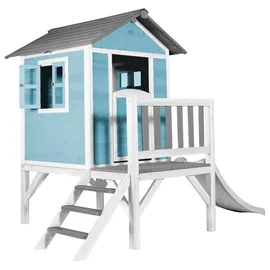 Axi Spielhaus Lodge XL Caribbean Blue mit Rutsche weiß C050.002.91