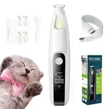 Midslinee Pfotentrimmer für Hunde & Katzen mit LED-Licht und Batterieanzeige, 18 mm Breite Klinge, 2026 Neu Extra Leise Hundeschermaschine, Schermaschine Hund für Pfoten, Ohren, Gesicht & Rute (Weiß)