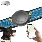 FxindX Airtag Hund Tracker, Austauschbarer Akku Locator Kompatibel mit iOS, Multifunktion GPS Ortungsgerät Haustieren, Lange Akkulaufzeit Key Finder fur Gepäck, Rucksack, Fahrrad