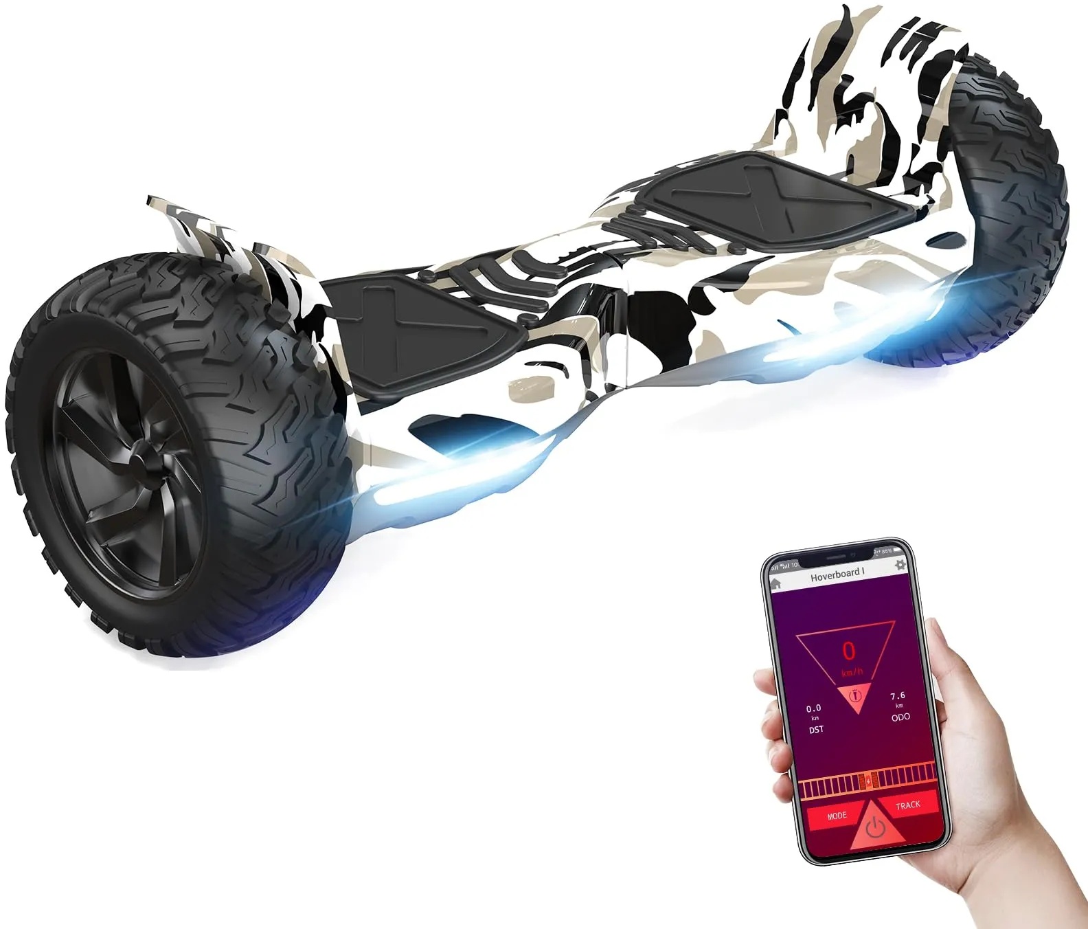 RCB 8.5" Premium Offroad Hoverboard, APP Steuerfunktion,Integrierte LED-Bluetooth mit Leistungsstarkem Motor,Elektro alle Gelände Hoverboards,Geschenk für Kinder