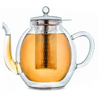 Creano Teekanne Creano doppelwandige Glas-Teekanne 1,4l mit Edelstahlfilter -tropffrei