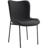 Tectake tectake® Polsterstuhl, Tessa pro StückWebstoff schwarz/schwarz
