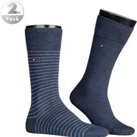 Tommy Hilfiger Herren Socken blau Baumwolle & Mix Gestreift, blau, NOS