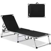 HOMECALL Gartenliege 5 fach verstellbar 1-tlg 136 x 60 x 30 cm Schwarz
