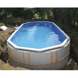 Poolwandisolierung KWAD "Pool Protector T60", weiß, Polystyrol, Bauplatten, für Ovalformbecken der Größe 920x460x132 cm