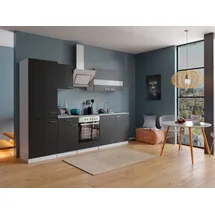 Respekta Küchenzeile KB270WSCGKE178 270 cm Weiß Schwarz