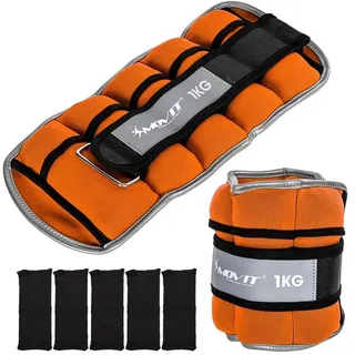 MOVIT Gewichtsmanschette 2er Set Gewichtsmanschetten Neopren, Laufgewichte orange