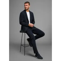 Bruno Banani Anzug BRUNO BANANI "Komfort – leicht, flexibel, knitterarm, modern", Herren, Gr. 52, U + N + S Gr, blau (marine), Web, Obermaterial: 77% Polyester, 23% Elasthan.
