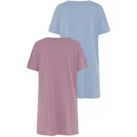 VIVANCE Bigshirt Pyjama-Shirt Blau/Grau 36/38
